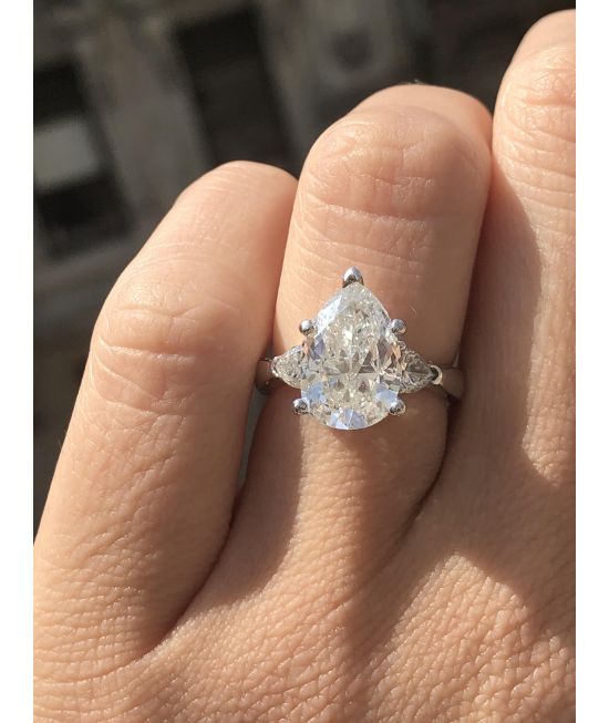 4.80ct Pear Shaped Diamond Engagement Ring – Mark Broumand