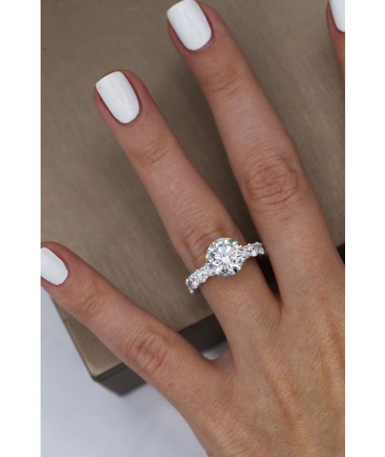 Precious 14k White Gold Engagement Ring w/ 5.52ct. Diamonds